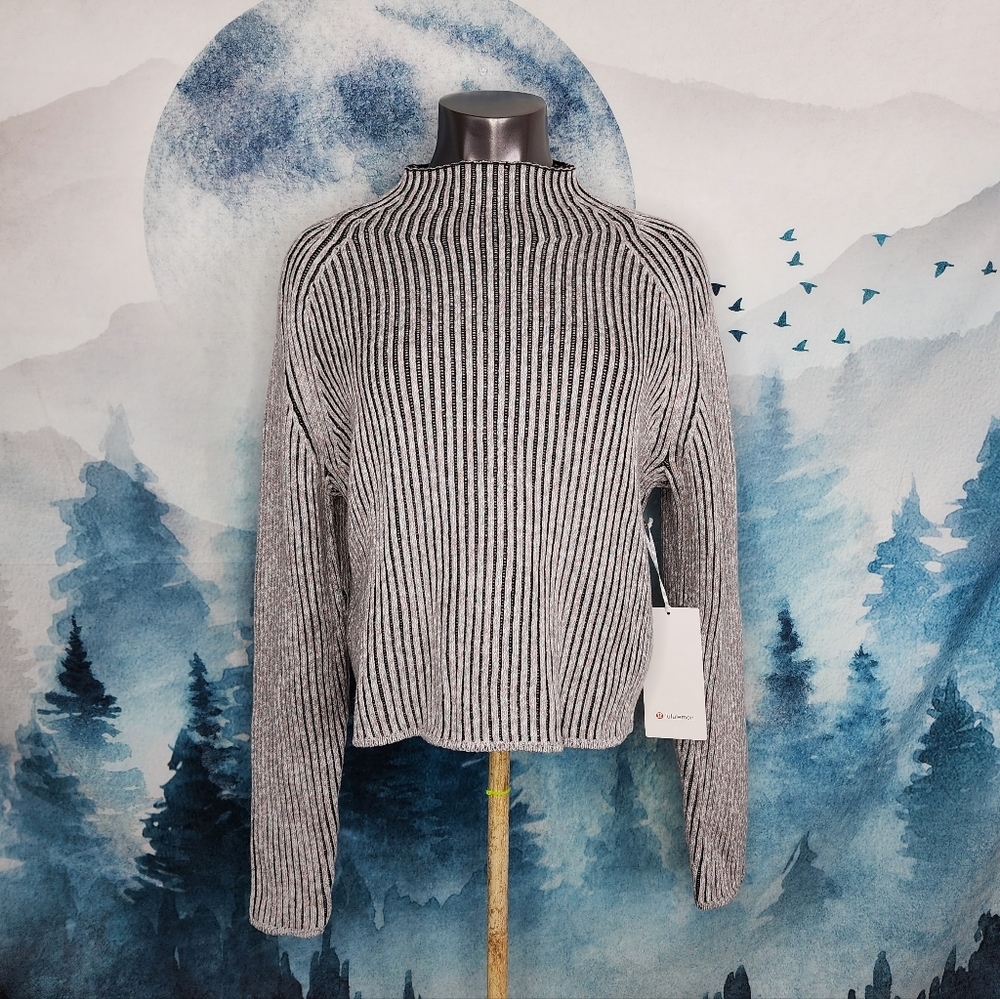 Lululemon Cotton Cashmere Mock Neck Sweater Women's Size 10 NWT